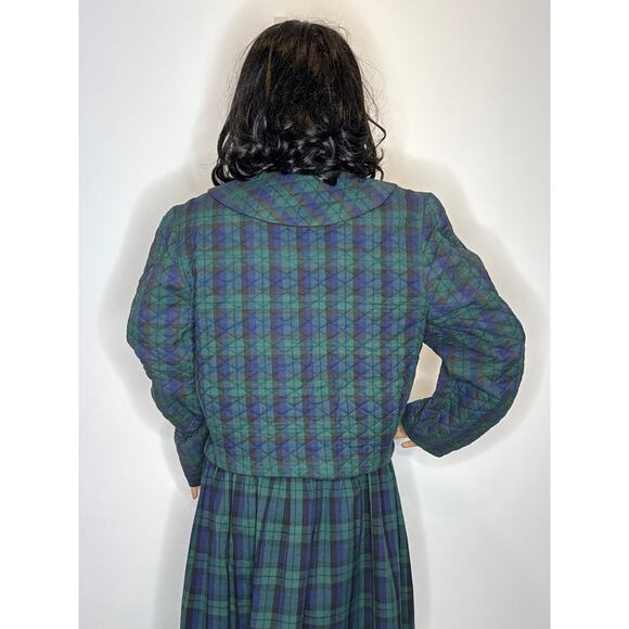 Vintage Cullinane Quilted Plaid Jacket & Skirt Set preppy Made in USA medium - Picture 10 of 15
